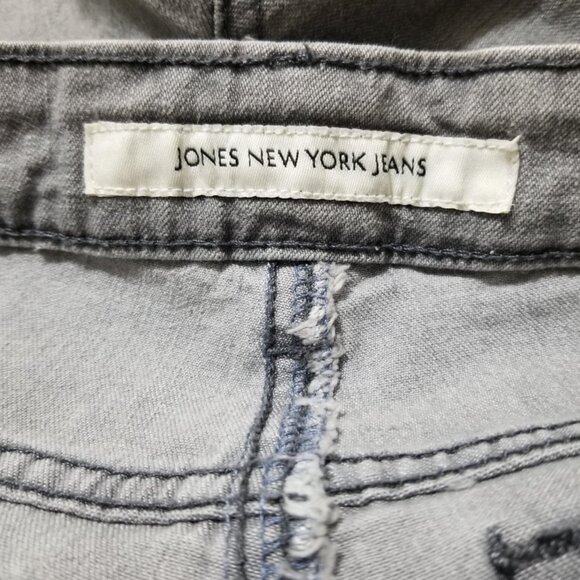 Jones New York Jean 4 Grey Straight Denim Mid New Casual Lexington - Picture 2 of 10